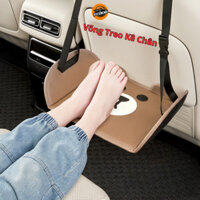 Võng gác chân treo ghế ô tô cho bé, dây đai để chân xe hơi, máy bay, chất liệu da sang trọng mềm mại