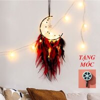 Vòng Giấc Mơ Dreamcatcher Đính Lông Vũ Trang Trí Phòng Khách, Phòng Ngủ Có Đèn Led