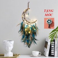 Vòng Giấc Mơ Dreamcatcher Đính Lông Vũ Trang Trí Vintage ( Có Đèn Led Phát Sáng)