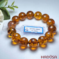 Vòng Hổ Phách huyết vàng nâu 16mm