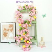 Vòng hoa chanh nhân tạo ZHUXAOWAN, cây nho hoa anh đào chanh nhân tạo mùa xuân giống như thật, với lá cây Cây nho giả thanh lịch để trang trí bàn tường cửa trước