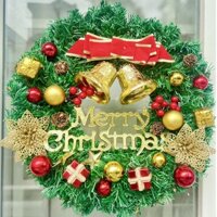 Vòng hoa nguyệt quế vòng hoa giáng sinh trang trí noel treo cửa tặng kèm dây đèn A05