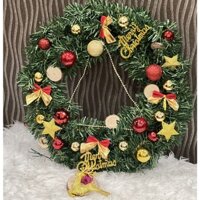 VÒNG HOA NOEL TREO CỬA TRANG TRÍ NOEL - TẶNG ĐÈN ZD33