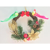 Vòng hoa Noel - Vòng nguyệt quế Giáng sinh D20 kiểu khung vòng rơm
