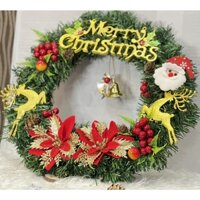 Vòng Hoa Trang Trí Noel Giáng Sinh Chuông Nhí - TẶNG ĐÈN