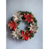 Vòng Hoa Trang Trí Noel Tặng Kèm Đèn Vòng Nguyệt Quế Giáng Sinh 40CM