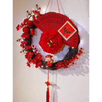 Vòng Hoa treo cửa decor tết 2024