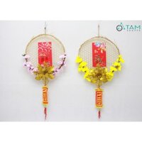 Vòng hoa treo cửa Tết Handmade bao lì xì dài ĐK 30cm T-VTC-16 TTTM
