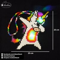 Vòng kandi Dab Unicorn CÓ ĐÈN LED - vòng cổ perler kì lân to - phụ kiện rave edm festival raver DJ