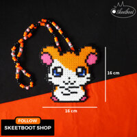 Vòng kandi Hamtaro - vòng cổ perler hamster - phụ kiện rave festival raver vòng quẩy edm