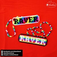 Vòng kandi Raver - vòng cổ perler RAVER nhiều màu - phụ kiện edm festival Skeetboot Shop