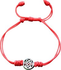 Vòng Kết Dây Đỏ Charm Bạc Kết Đồng Tâm Ngọc Quý Gemstones GA157