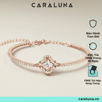 Vòng Kiềng Bạc Cỏ 4 Lá May Mắn CARA LUNA, Vòng Bạc Cỏ Bốn Lá Thật Đá Nhảy Sang Trọng - Quà Tặng Bạn Gái VGB12