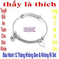 Vòng kiềng chân trẻ em inox Thấy Là Thích cách điệu bi mặt trái tim - An toàn cho trẻ - Cam kết 1 đổi 1 nếu hoen gỉ sét