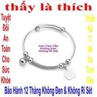 Vòng kiềng chân trẻ em inox Thấy Là Thích cách điệu bi mặt trái táo - An toàn cho trẻ - Cam kết 1 đổi 1 nếu hoen gỉ sét