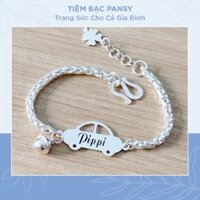 Vòng lắc bạc cho bé trai hình oto dễ thương - Lắc bạc khắc tên cho bé đeo tay, đeo chân đều được