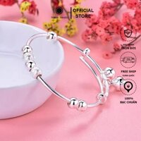 Vòng lắc bạc khắc tên cho bé - Vòng gắn chuông bạc trẻ em đeo tay, chân LB101