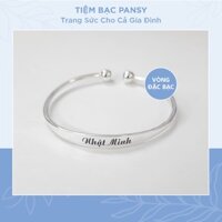 Vòng lắc đặc bạc cho bé khắc tên - Vòng bạc trẻ em đeo tay, chân từ sơ sinh đến 3 tuổi