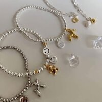 Vòng Lắc tay bi charm mạ bạc