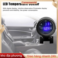 Vòng Led Kỹ Thuật Số Xe Tải Xe Tải Nhiệt Độ Nước Đồng Hồ Đo Nhiệt Độ Cảm Biến Nhiệt Độ Temperatura Moto + Vôn Kế Vôn Kế Đồng Hồ Đo Điện Áp 2 Trong 1 12.0V 24V