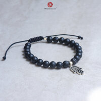 Vòng Mala đá Nham Thạch 7mm mix bàn tay Hamsa  Hợp mệnh Thủy, Mộc  Đem lại sức khỏe và bình an  VietGemstones  - 19cm