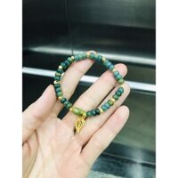 Vòng ngọc jade A xanh lam mix charm 10k và lu thống tuor