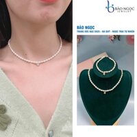 Vòng Ngọc Trai Dáng Choker Đeo Cổ Mix Charm Bạc Lucky May Mắn Cho Nữ - DB2802 [Bảo Ngọc Jewelry]
