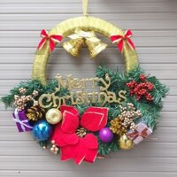 Vòng nguyệt quế chuông vàng trang trí Noel 40 x 40cm
