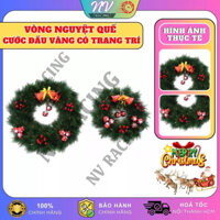 Vòng Nguyệt Quế Cước Đầu Vàng Trang Trí Noel Treo Tường Treo Cửa Vòng Hoa Trang Trí Decor Giáng Sinh
