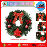 Vòng Nguyệt Quế Giáng Sinh Hai Chiều Trang Trí Noel Treo Tường, Treo Cửa, Vòng Hoa Trang Trí Cao Cấp