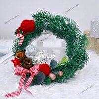 Vòng Nguyệt Quế VN09 15cm, Vòng Hoa Trang Trí Giáng Sinh Có Đèn