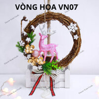 Vòng Nguyệt Quế, Vòng Hoa Noel VN07 20cm Có Đèn