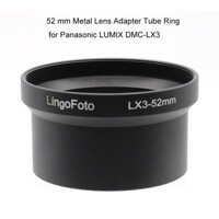 Vòng ống chuyển đổi ống kính kim loại 52 mm cho máy ảnh Panasonic LUMIX DMC-LX3 màu đen