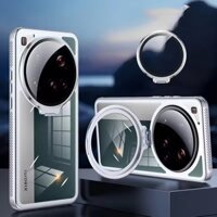 Vòng Ống Kính Kim Loại Vô Hình Có Kính Bảo Vệ Chân Đế Transparen Ốp lưng Cho Xiaomi 15 14 ultra pro mi15 Siêu Camera Chống Sốc Bảo Vệ Vỏ