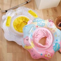 Vòng phao bơi cho bé Vòng bơi bơm hơi cho bé có 2 tay cầm Ghế an toàn cho trẻ sơ sinh Vòng bể bơi cho bé 1 ‐ 5 tuổi