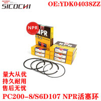 Vòng Piston Npr PC200-8 / S6D107 Vòng Thủy Lực Động Cơ Vòng Xi Lanh Bộ YDK04038ZZ