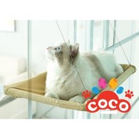 Võng Tắm Nắng Cho Mèo Treo/Gắn Cửa Sổ kính, Thiết Kế Giác Hút Tiện Dụng, Dễ Dàng Lắp Ráp, Cho Mèo Nằm Chơi và Thư Giãn