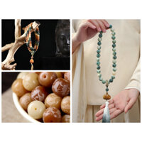 Vòng tay 108 chuỗi hạt  lục tự đại minh chú Om Mani Padme Hum -Bạch Ngọc Bồ Đề