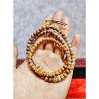 Vòng Tay 108 Hạt, Gỗ Hoàng Đàn Tuyết Lạng Sơn size 0.8 li
