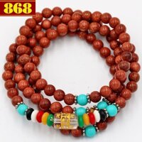 Vòng tay 108 hạt kim sa nâu 6 ly BBD2