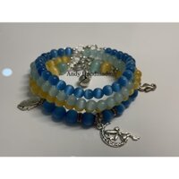 Vòng tay 4 tầng đá mắt mèo, kiểu dáng thời trang Hàn Quốc