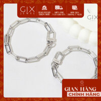 Vòng tay Anh Trai Say Hi mắc xích vuông nam nữ bạc thật Gix Jewel mạ vàng khắc tên