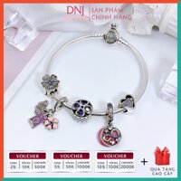 Vòng tay bạc 925 cao cấp - Vòng tay charm Lucky Lovely Purple, tím mộng mơ, thủy chung, tình yêu, may mắn  - DNB037