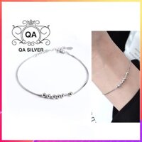 Vòng tay bạc 925 chuỗi bi lắc nữ trơn tối giản S925 MINIMAL QA SILVER Bracelet BR240901