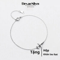 Vòng tay bạc 925 Devan Silver hình máy bay đính đá, lắc tay nữ sang trọng