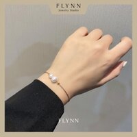 Vòng Tay Bạc 925 Mạ Vàng Kết Ngọc Trai Nhân Tạo Ánh Hồng Sang Trọng - FP0516