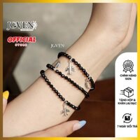 Vòng tay bạc 925 phối đá spinel đen mini cắt giác Joven VPS01