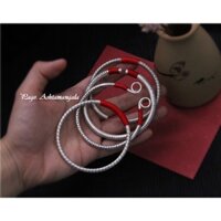 Vòng tay bạc cho nam nữ khắc bát nhã tâm kinh phật giáo bạc S999