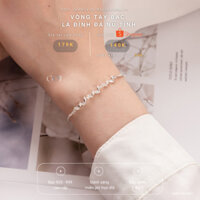 Vòng tay bạc cho nữ hình lá đính đá - Bạc GOJI