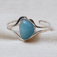 Vòng tay bạc đá Aquamarine, Herkimer, Rose quartz, Clear quartz phong cách đa dạng